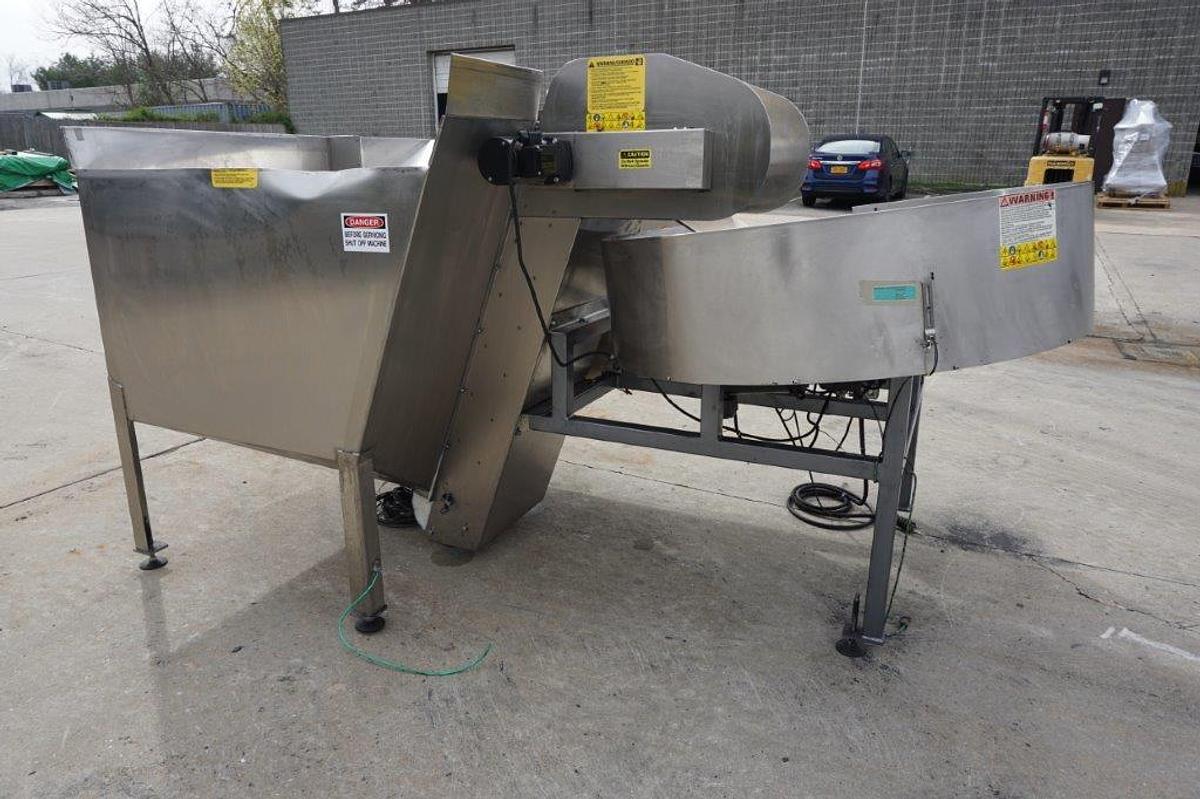 Used Kaps-All AU-6 Plastic Bottle Unscrambler approx. 48 in. diameter Pre-Feeder Bowl