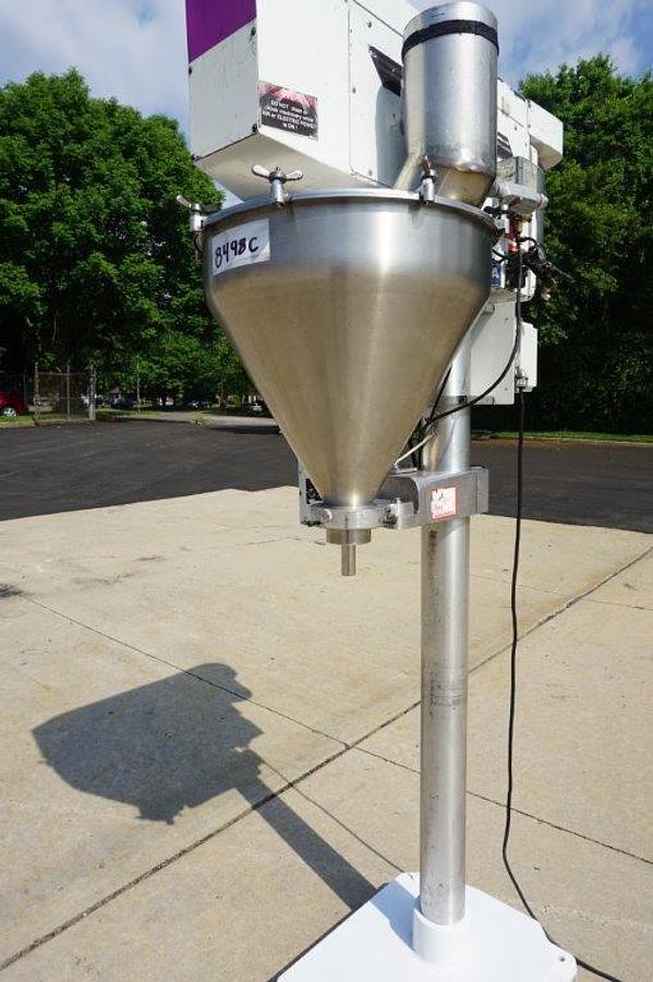 Used All Fill Single Auger Powder Filler, Foot Switch Actuated 20 in. Stainless Steel Hopper with Lid