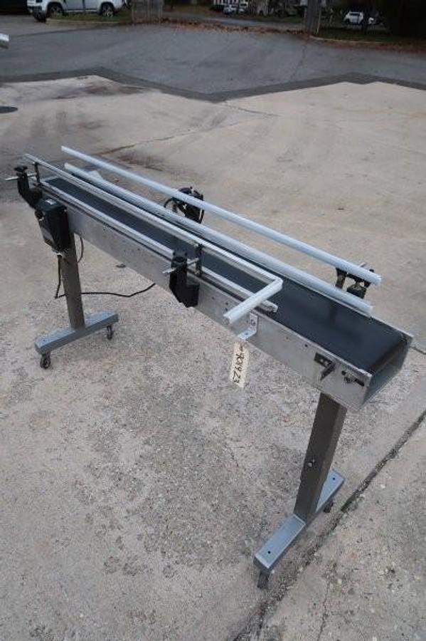 Used 7.5 In. Wide X 65 In. Long Motorized Belt Conveyor, Varispeed
