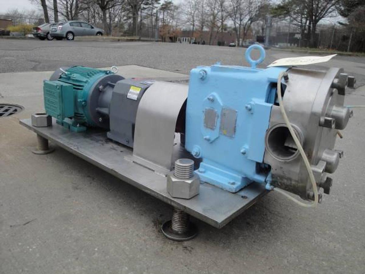 Used Waukesha 132 Stainless Jacketed Pump, 3″ Ports”