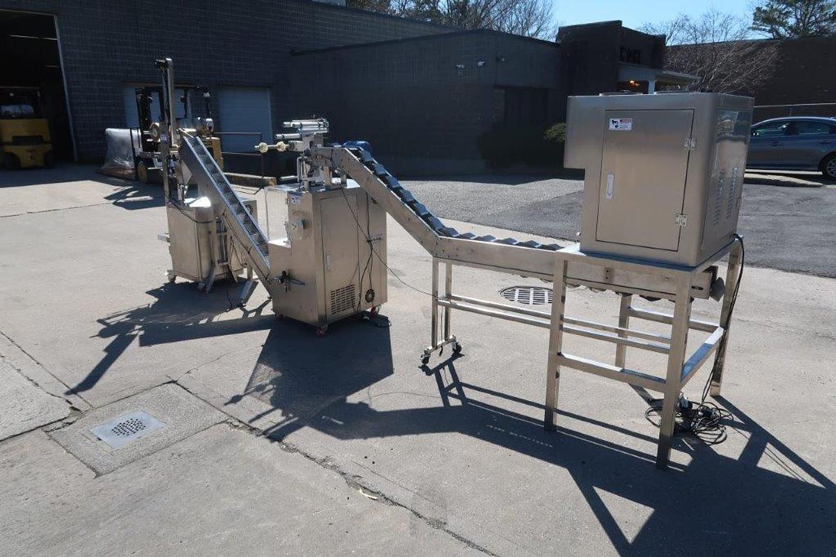 Used Tea Bagging System for Pyramid and Flat Tea Bags, 3,000 Bags/Hour