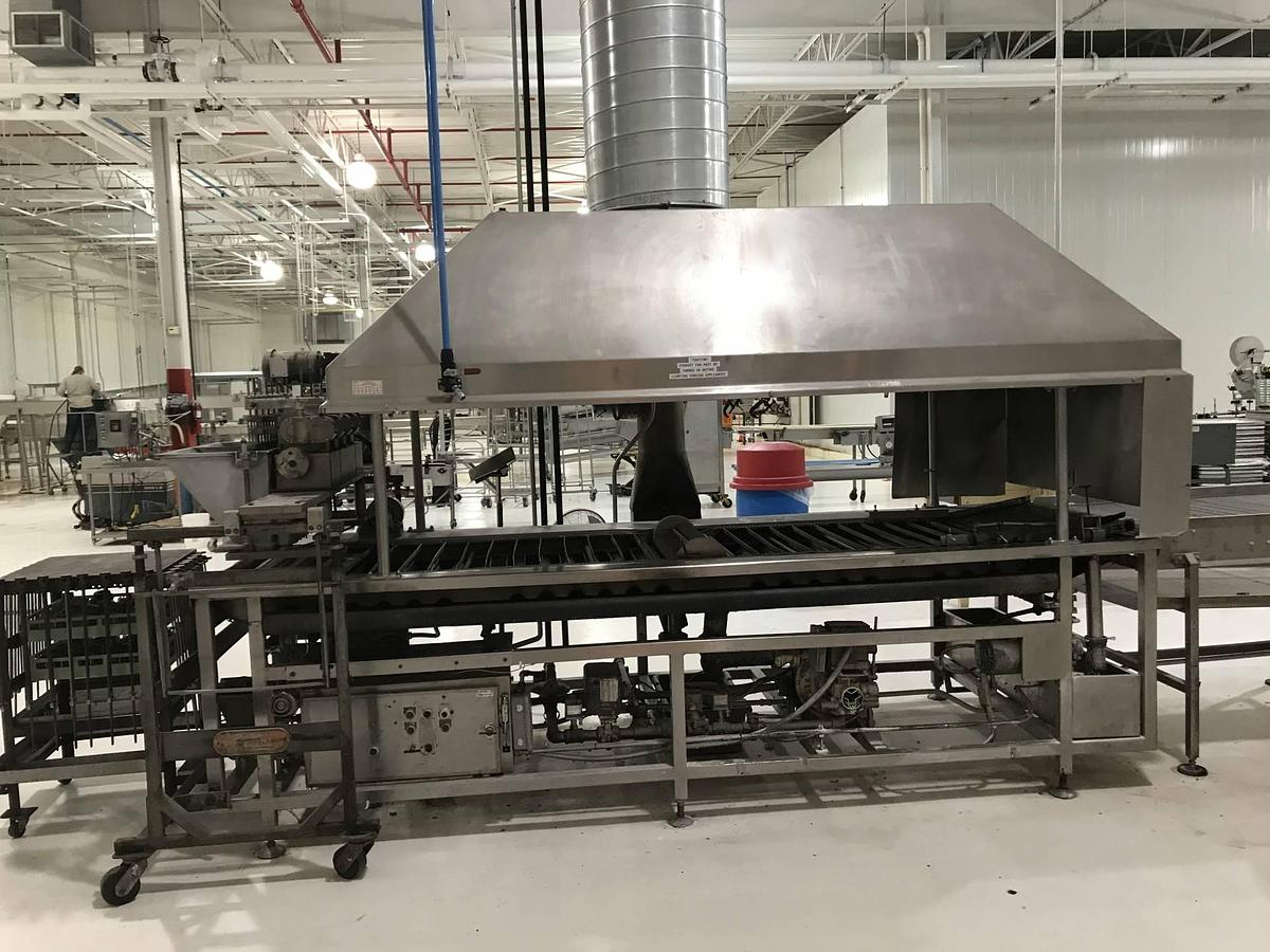 Used Donut Line with Depositor, Belshaw fryer, Moline fryer and Conveyors