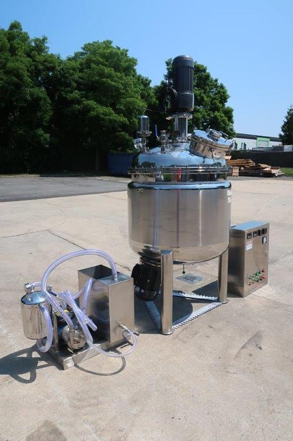 Used 125 Gallon SS Electric Jacketed Emulsifying Vacuum Kettle, Mfd. 2024