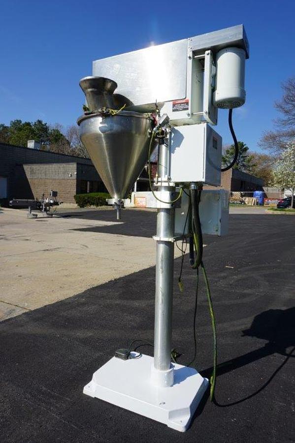 Used All Fill Single Auger Powder Filler, Foot Switch Actuated with approx. 20 in. diameter  stainless steel hopper with lid