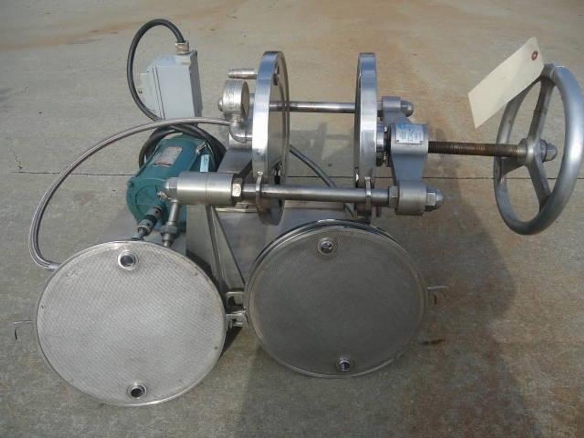 Used Ertel 12 In. Diameter Stainless Steel Lab Filter Press With Pump
