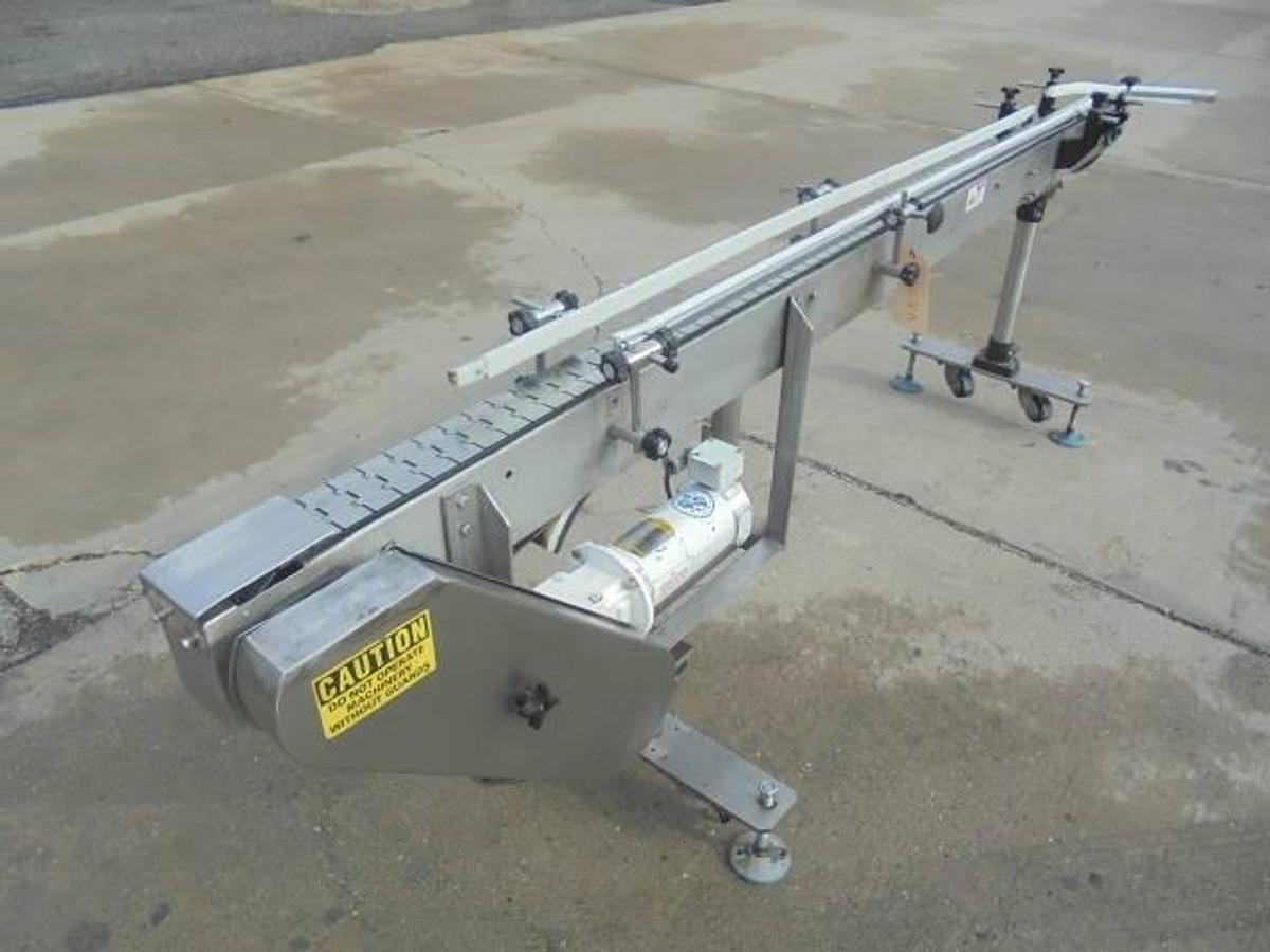 Used PDC 10 Ft. Long Motorized Bottle Conveyor, Variable Speed
