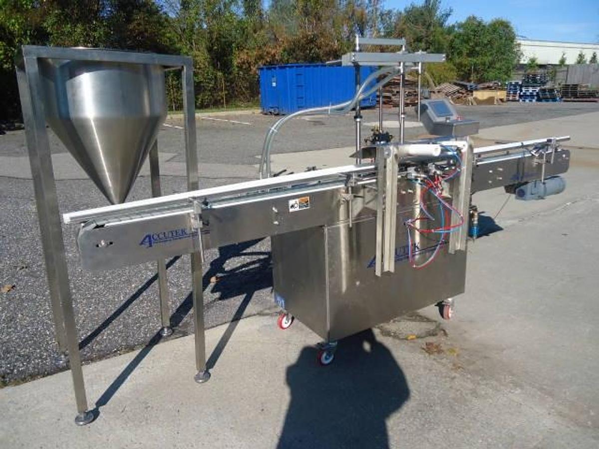Used Accutek Avf-16 Dual Piston Automatic  Filling Machine, All Stainless Steel