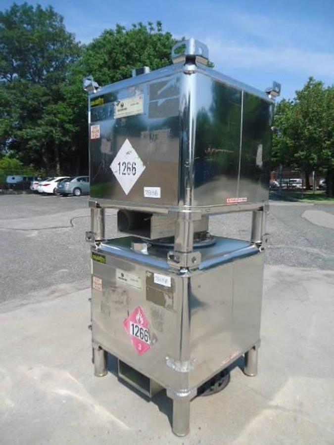 Used Clawson/Sta-brite stainless stackable totes, (2)