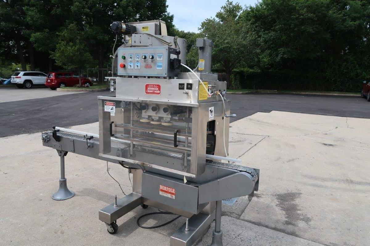 Used Kaps-All A6 Automatic Stainless Screw Capping Machine, 200 per minute