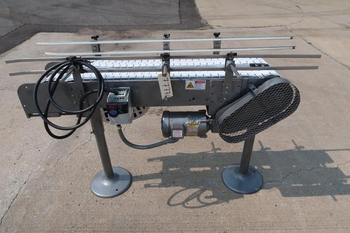 Used 4-1/2 INCH x 50 INCH LONG DUAL LANE CONVEYOR