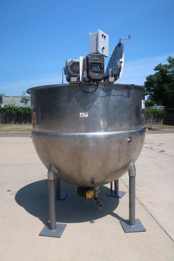 Used 750 Gallon Groen Scraper Kettle, 100PSI Jacket