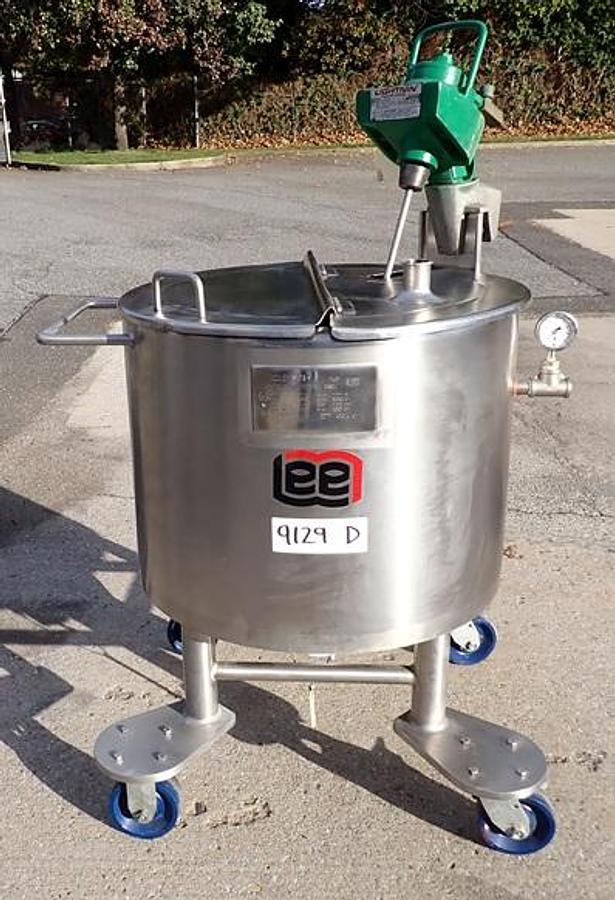 Used Lee 25 Gallon 316 SS Jacketed Tank, Portable