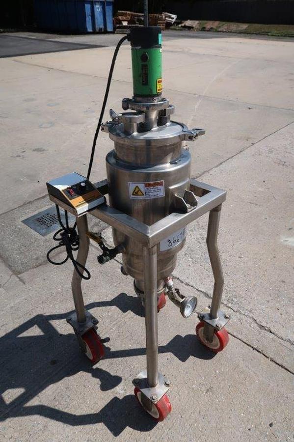 Used 5 Gallon Stainless Jacketed Mix Tank, Variable Speed