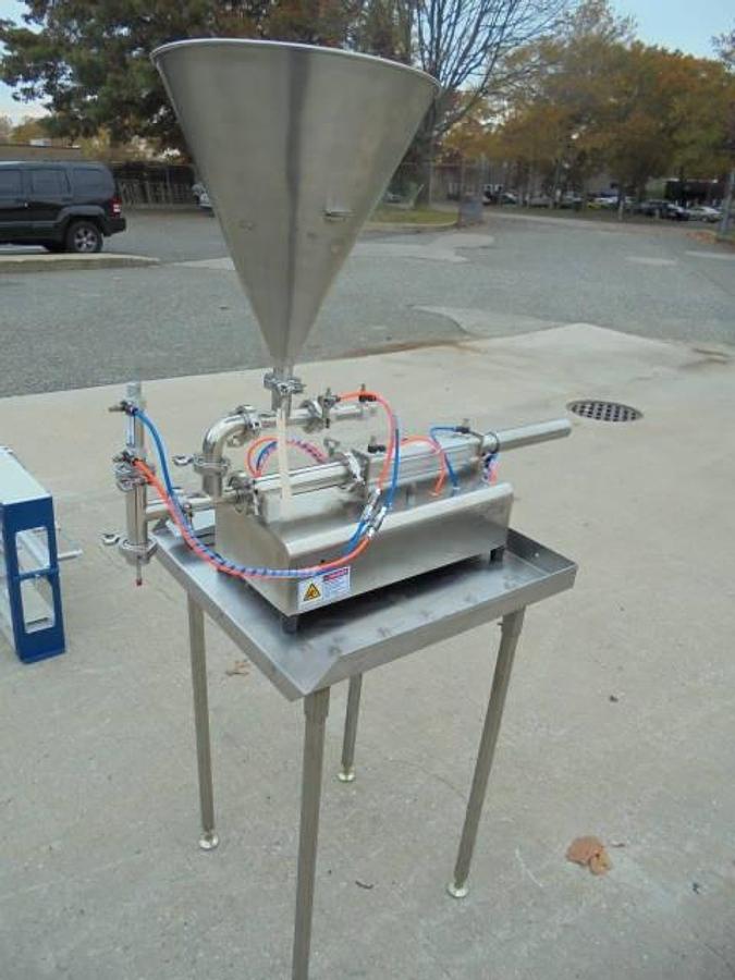 Used Single Piston Air Operated Tabletop Filler, Stainless Steel