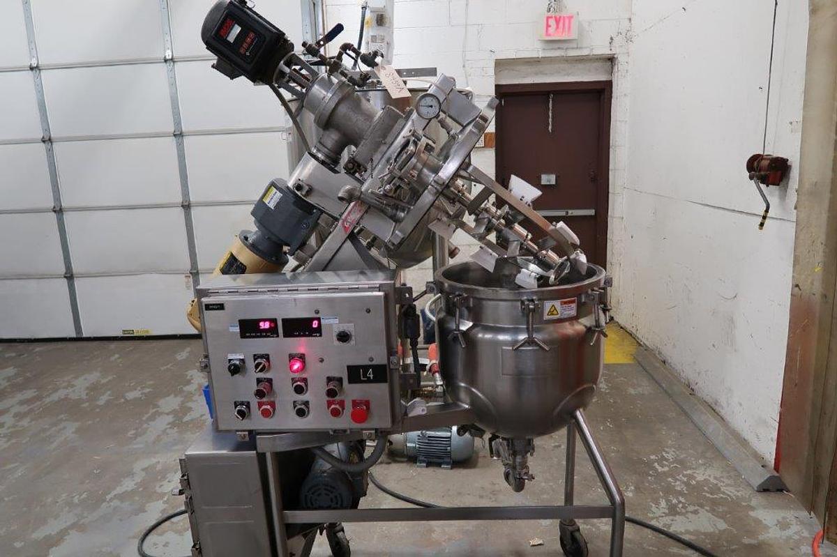 Used 15 Gallon Greerco “Agi-Mix” Stainless Steel Triple Motion Vacuum Kettle/Reactor