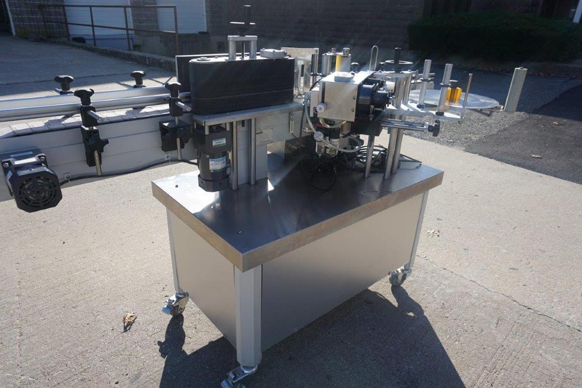 Used CVC Spot/Wraparound Automatic Pressure Sensitive Labeler, Single Phase Electrics