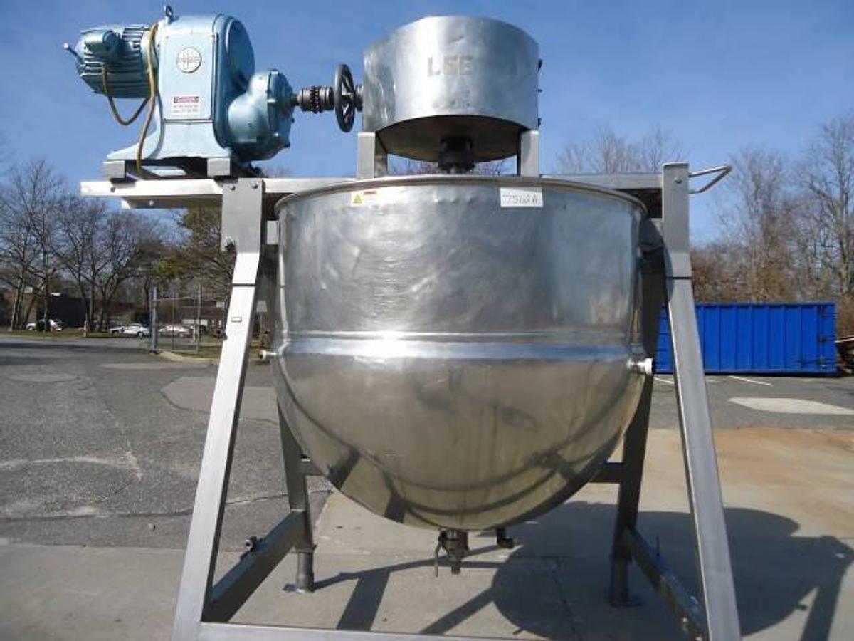 Used 500 Gallon Lee Stainless Steel Jacketed Double  Motion Kettle