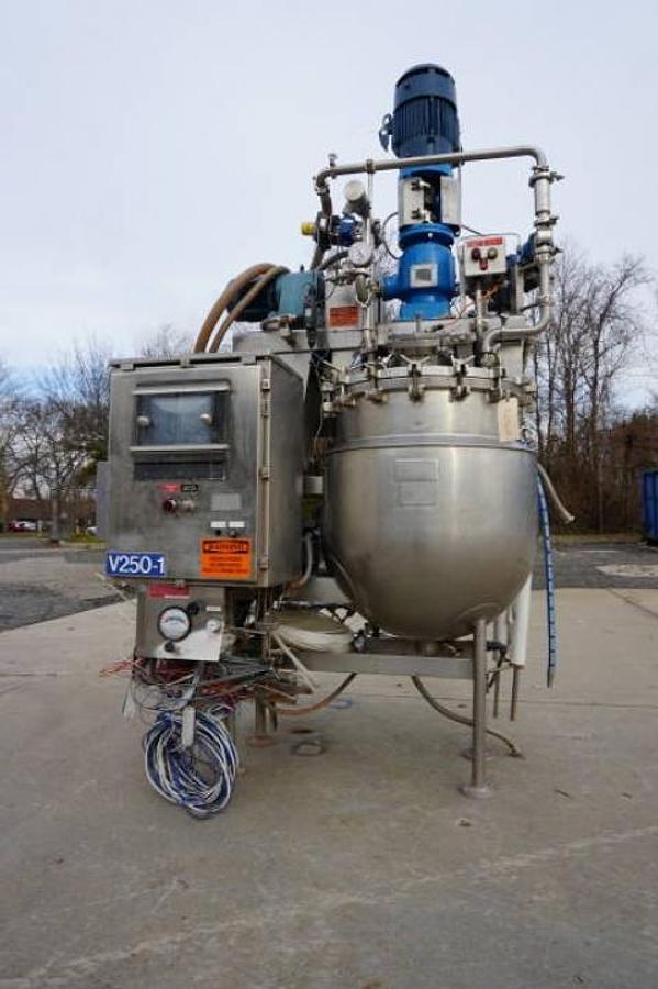 Used 60 Gallon Greerco/Gifford Wood 316SS “Agi-Mixer” Triple Motion Full Vacuum Kettle, 100 PSI Jacket