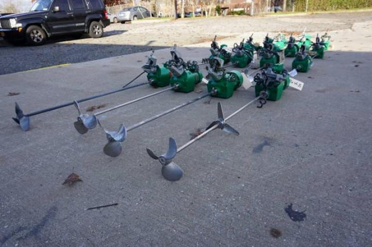 Used Lightnin 1/3 HP Clamp On Propeller Mixers, (7)
