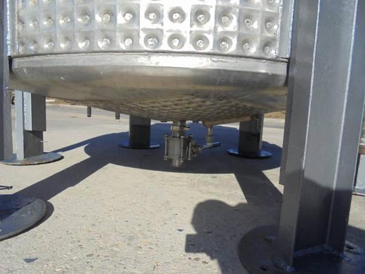 Used 1,500 Gallon 316 Stainless Dimple Jacketed Scraper Agitated tank with Secondary Agitation