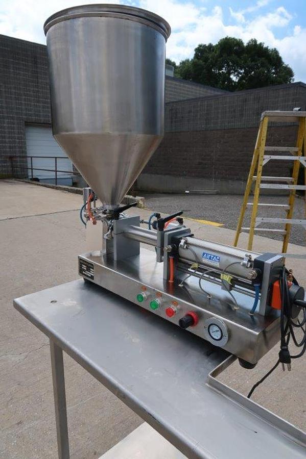 Used GPTG Tabletop Air Operated Semi-Automatic Piston Filler, 250mL Maximum Fill