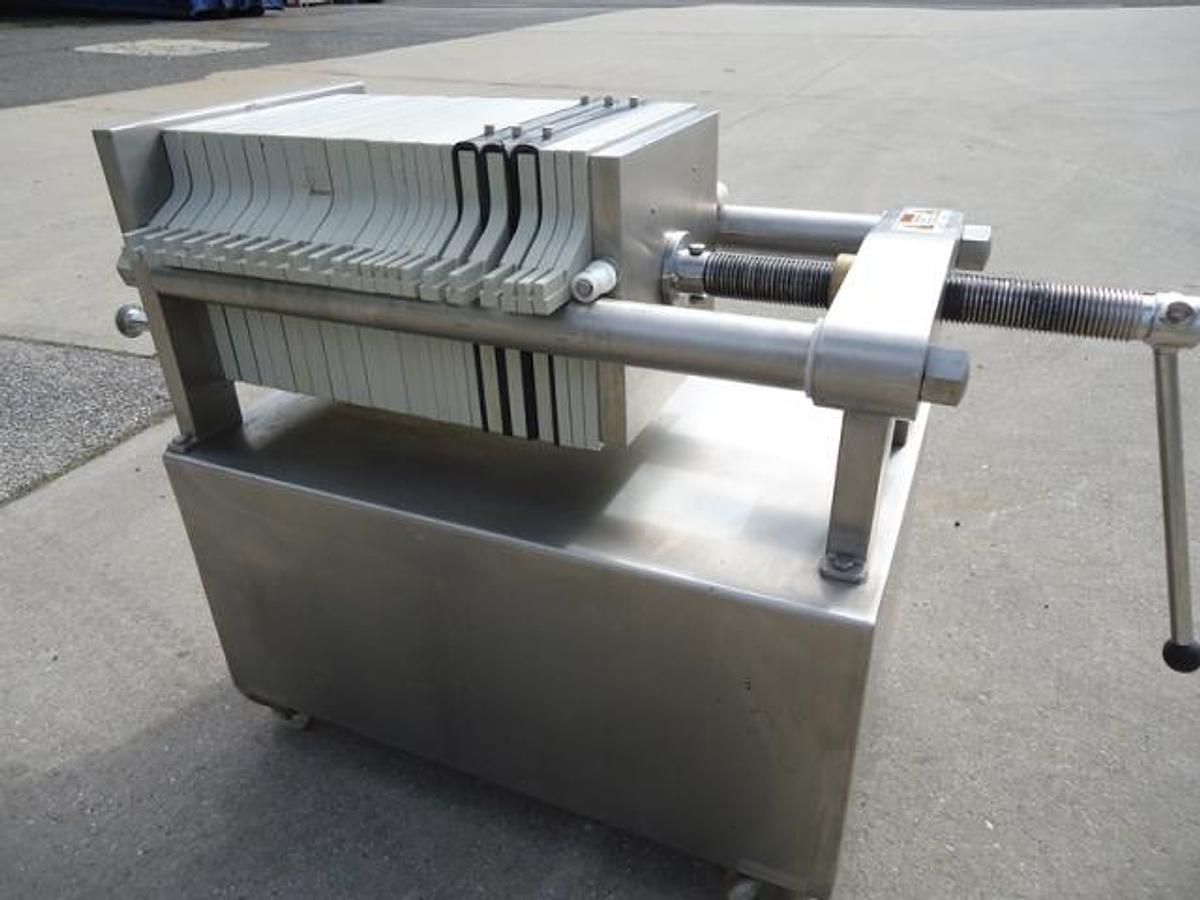 Used SeitzSchenk 12 In. X 12 In. Polypropylene Filter Press, Stainless Steel Frame