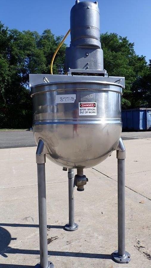 Used 60 Gallon Groen SS Twin Action Scraper Agitated Kettle, 100 PSI