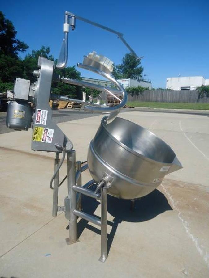 Used 80 Gallon Groen Twin Action Jacketed Mix Kettle, Tilting