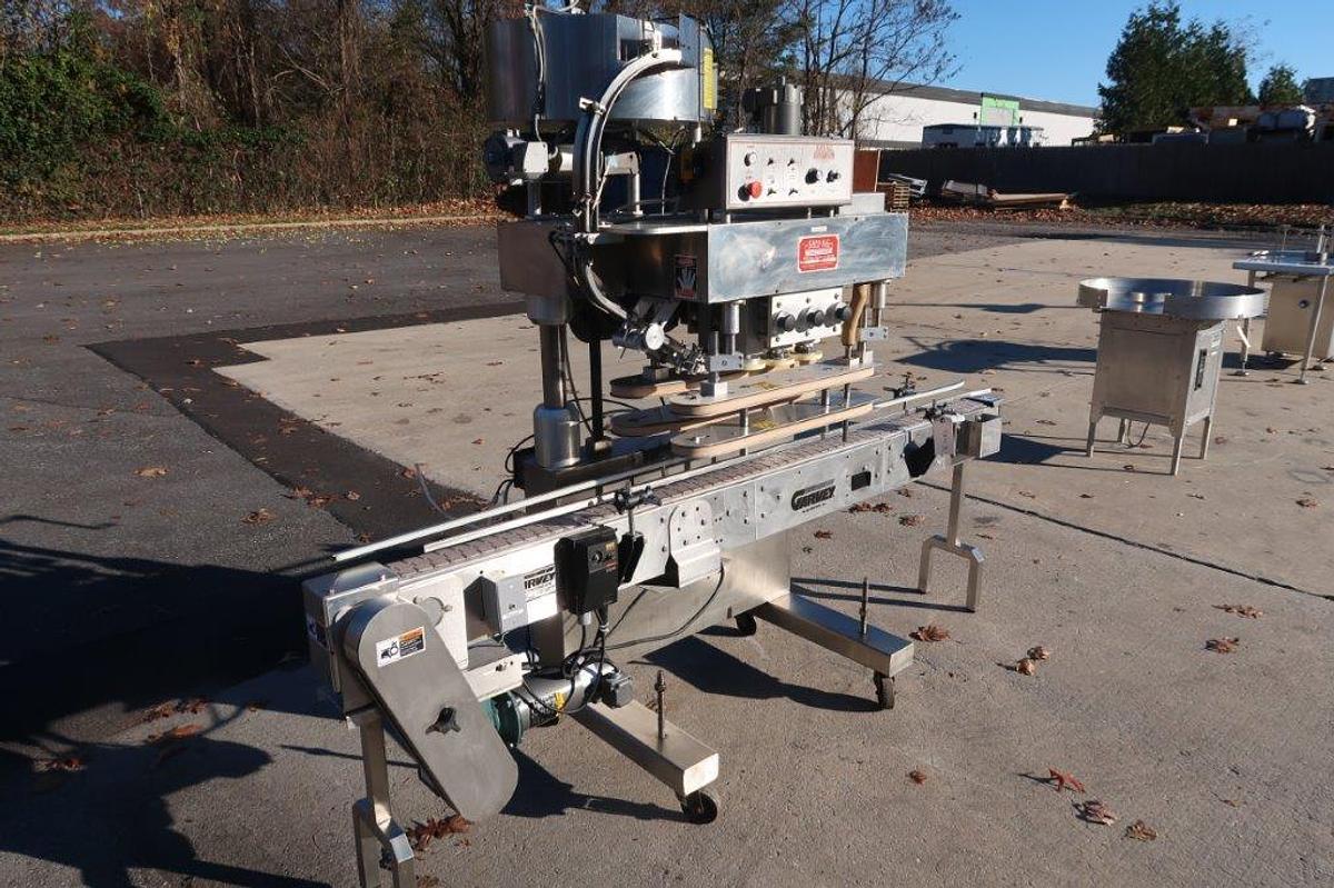Used Kaps-All A-2 Six Spindle Capping Machine, 150 Per Minute