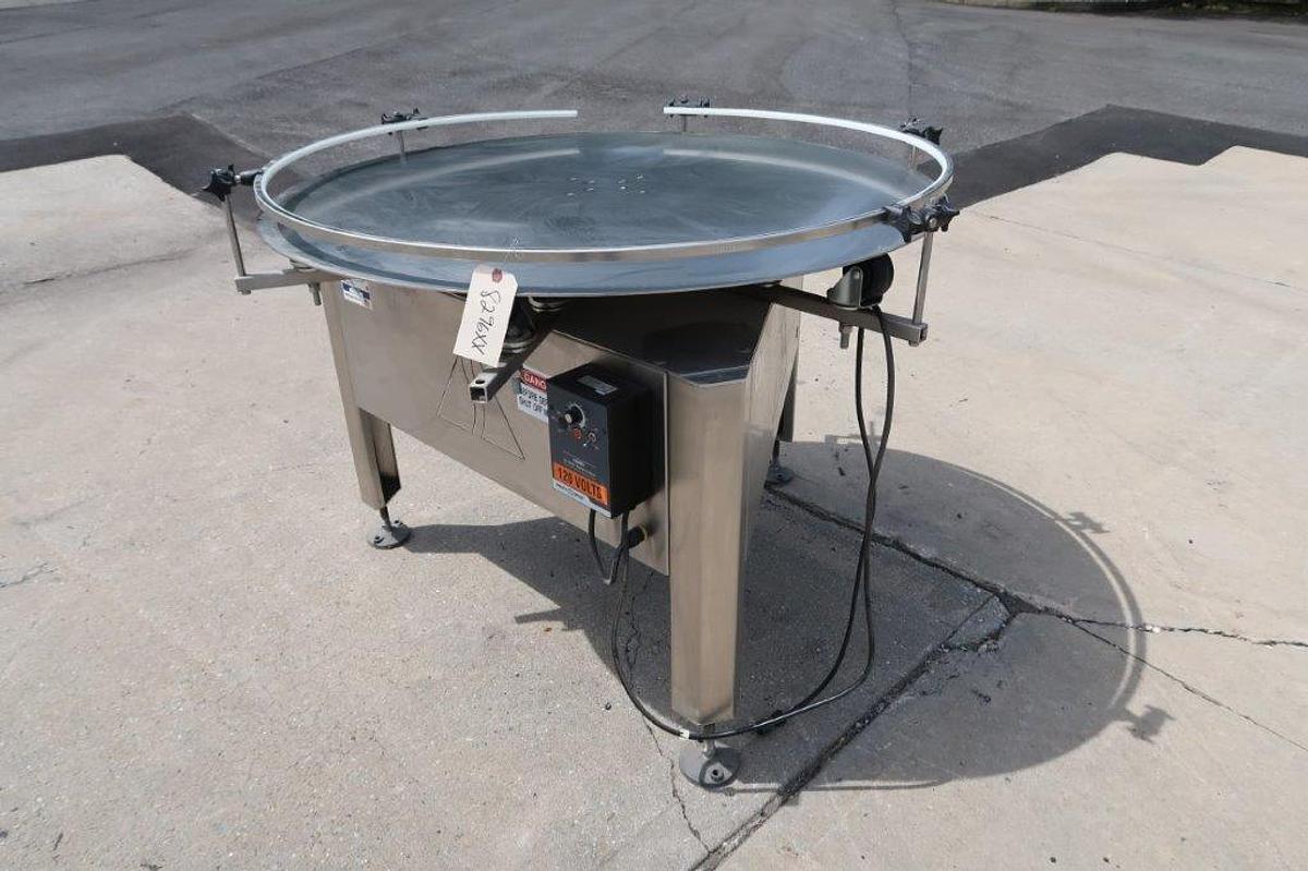 Used 48 In. Apacks Rotary Unscrambling/Accumulating Table, All Stainless, Varispeed