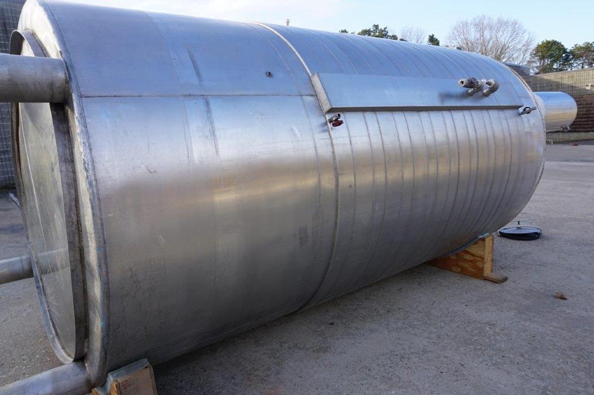 Used 3,660 Gallon Stainless Steel Jacketed Vertical Tank, Wine Use