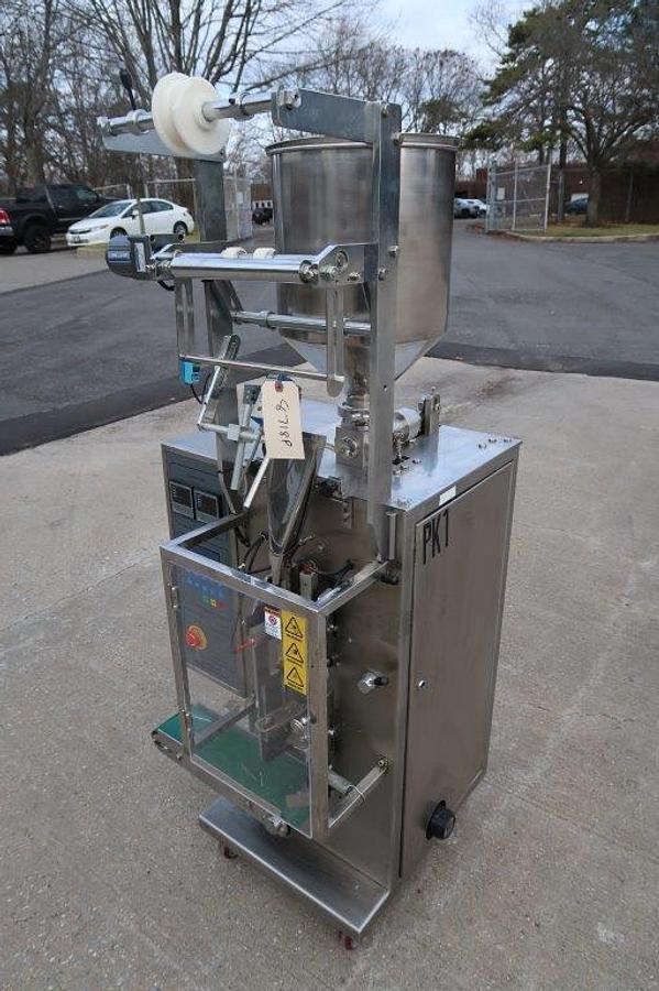 Used Automatic DXDK80C Sauce/Lotion/Cream Form Fill and Seal Machine, Stainless Steel