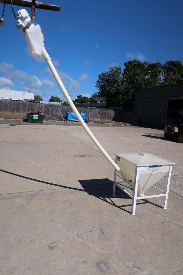Used Hapman 3 Inch X 12 Foot Flexible Inclined Screw Conveyor