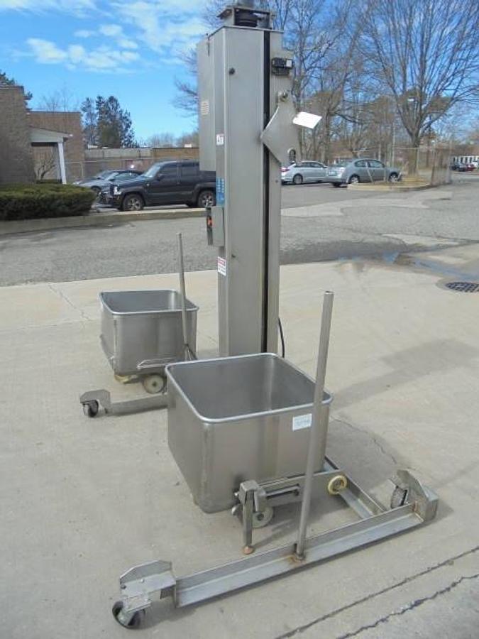 Used Reiser Column Lifter/Cart Dumper, Stainless  Steel