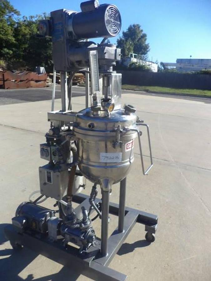 Used 10 Gallon Groen Stainless Steel Jacketed Vacuum Kettle/Reactor, 100 PSI