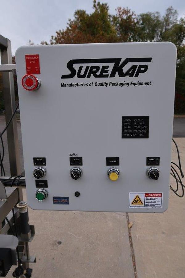 Used Surekap 8 Head Inline Auto Piston Filler, Explosion Proof