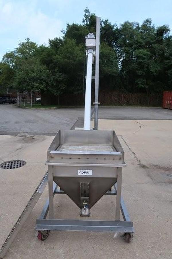 Used AIM 3-3/4 In. Diameter Inclined Flexible Screw Conveying System, Portable
