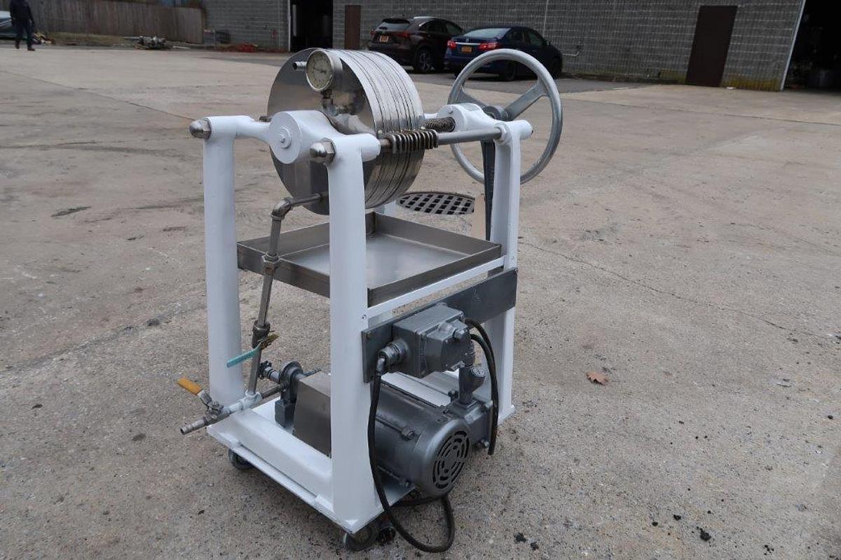 Used Ertel 2HS Twelve Inch Diameter Filter Press, with Pump, XP Motor