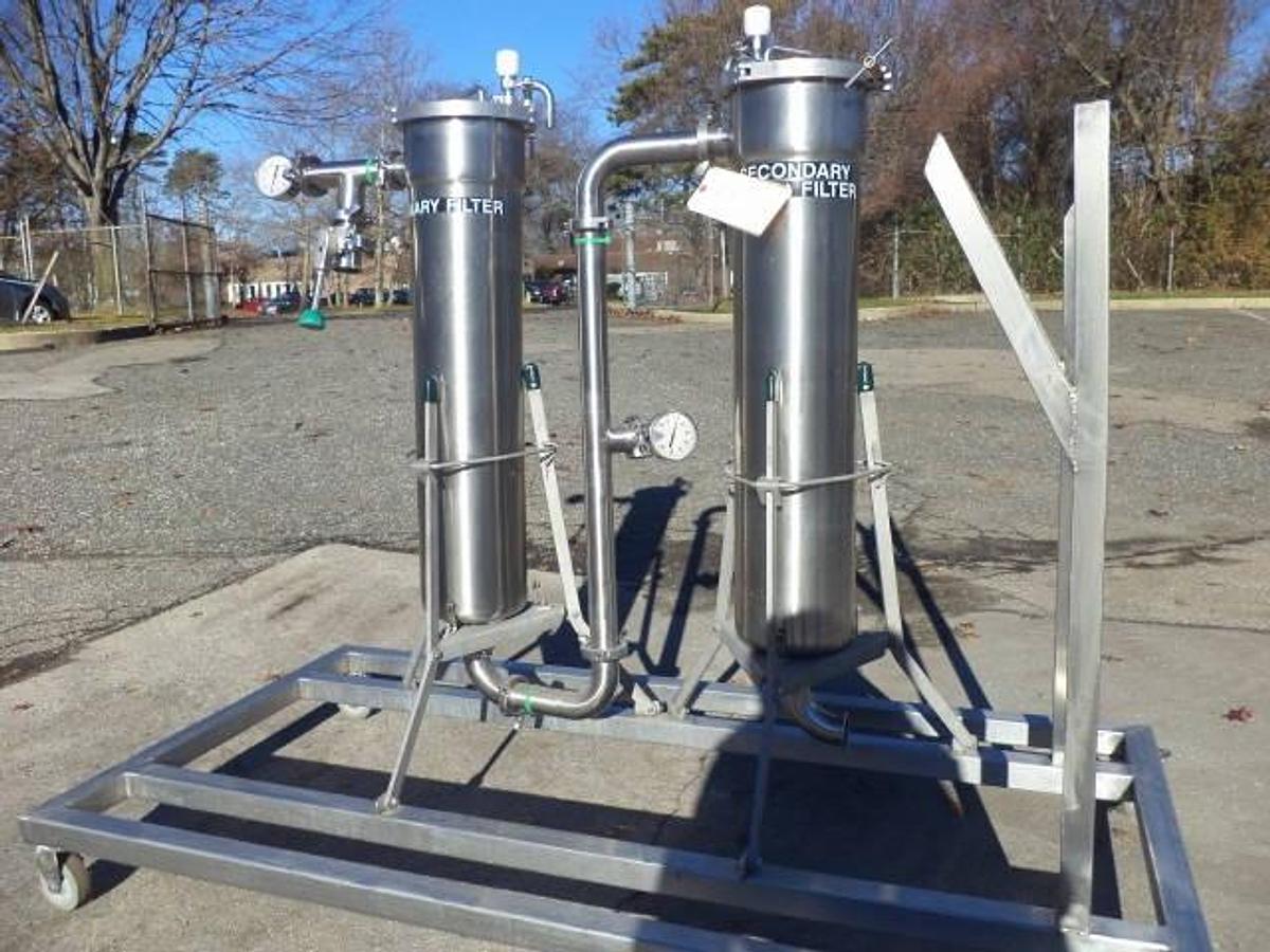 Used Alfa Laval 9 in. x 36 in. Twin Basket Filter, 316 Stainless Steel