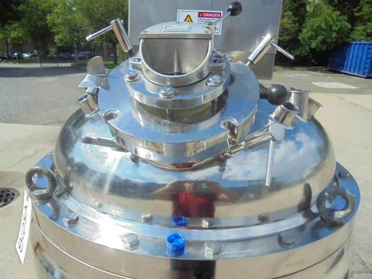 Used 80 Gallon Olsa 316L Stainless Steel Jacketed Double Motion Sanitary Kettle/Reactor, Vacuum