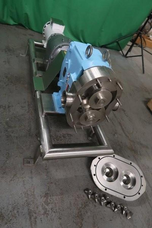 Used Waukesha 60 Stainless Positive Displacement Pump, Tri-Clamp Ports