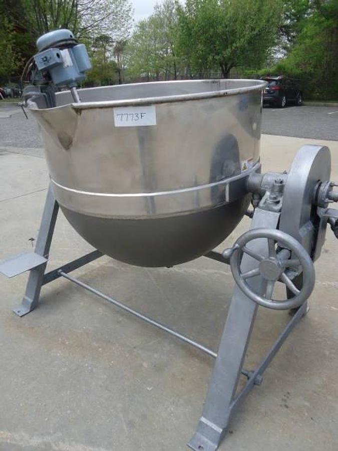 Used 150 Gallon Lee Stainless Steel Jacketed Tilt Kettle-