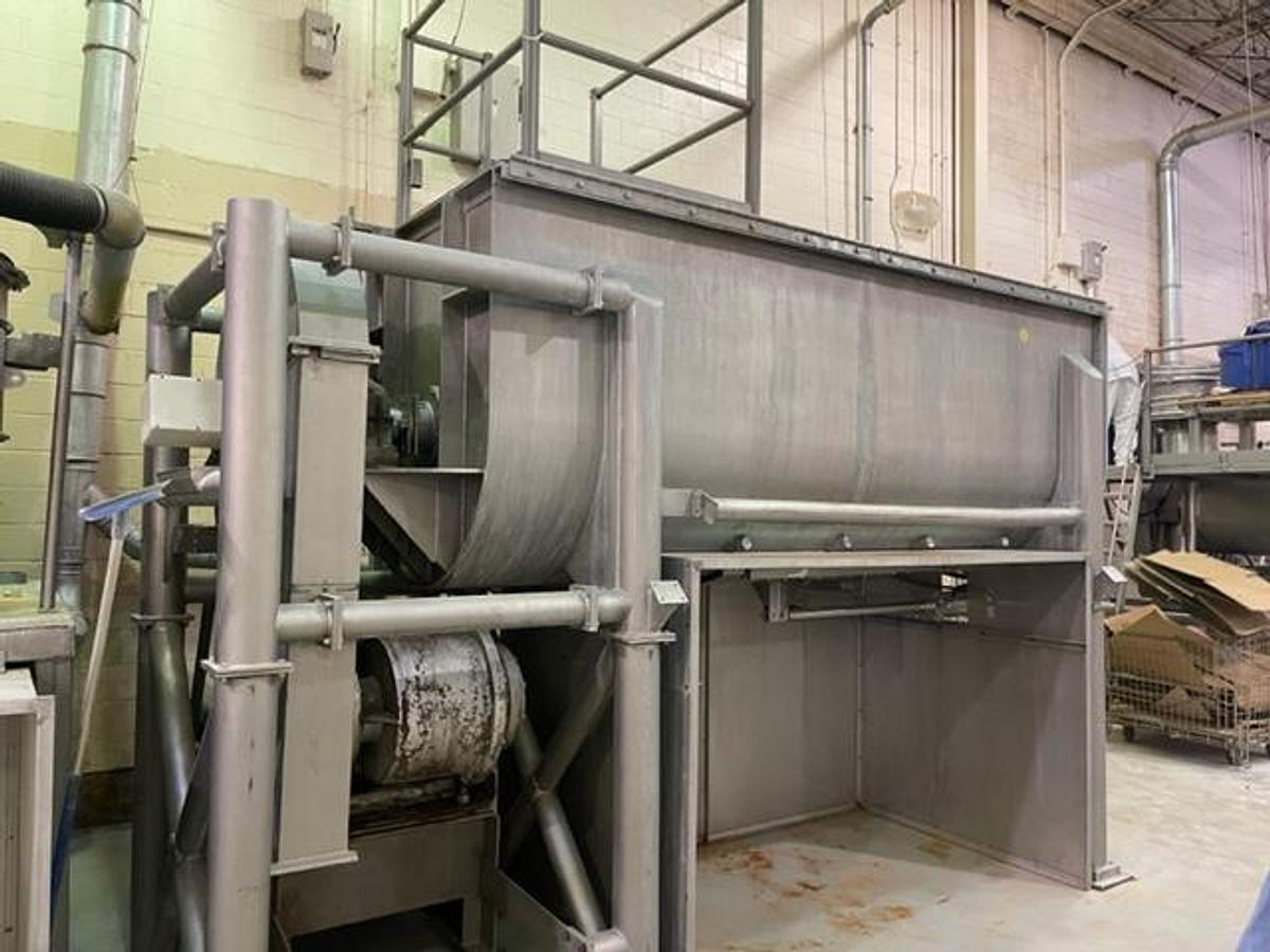 Used Day 200 Cu. Ft. Stainless Steel Double Ribbon Blender, 75HP Motor