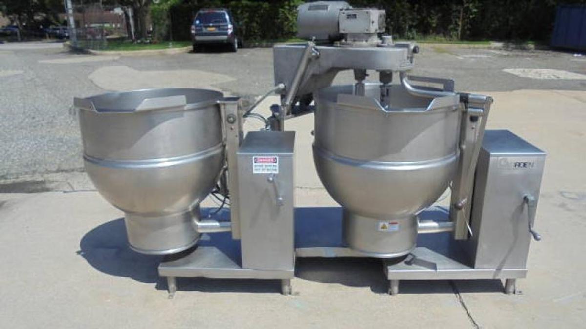Used 60 Gallon Groen Electric Twin Action Tilt Kettles (2)