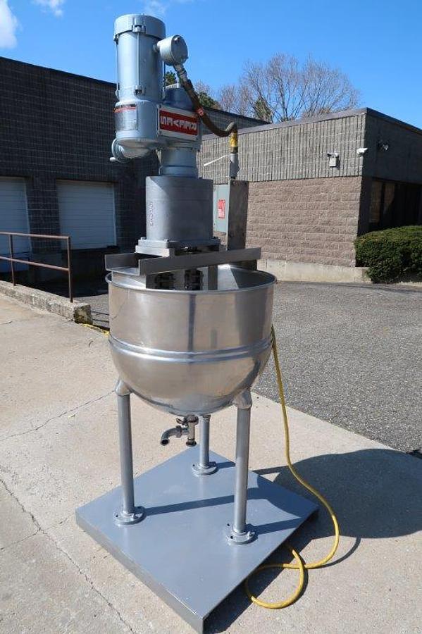 Used 60 Gallon Groen 316 Stainless Steel Twin Action Scraper Kettle, 100 PSI Jacket, XP