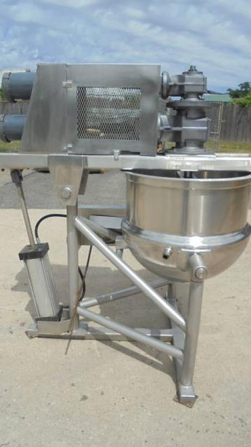 Used 60 Gallon Befco Stainless Steel Jacketed Double Motion Kettle, Tilt Out Agitation