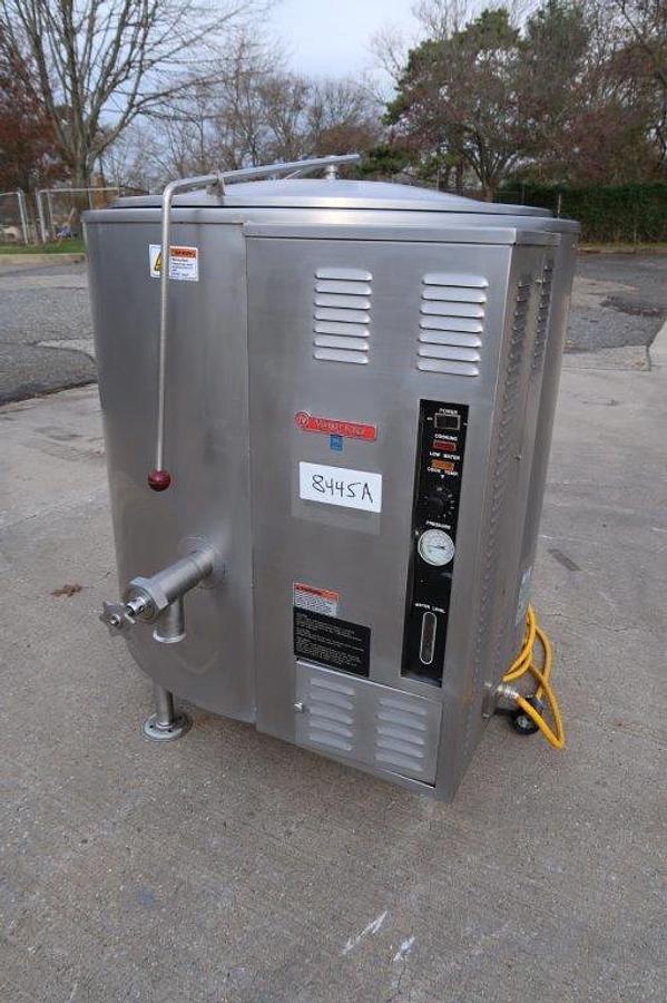 Used 80 Gallon Market Forge Stainless Self-Contained Jacketed Gas Fired Kettle