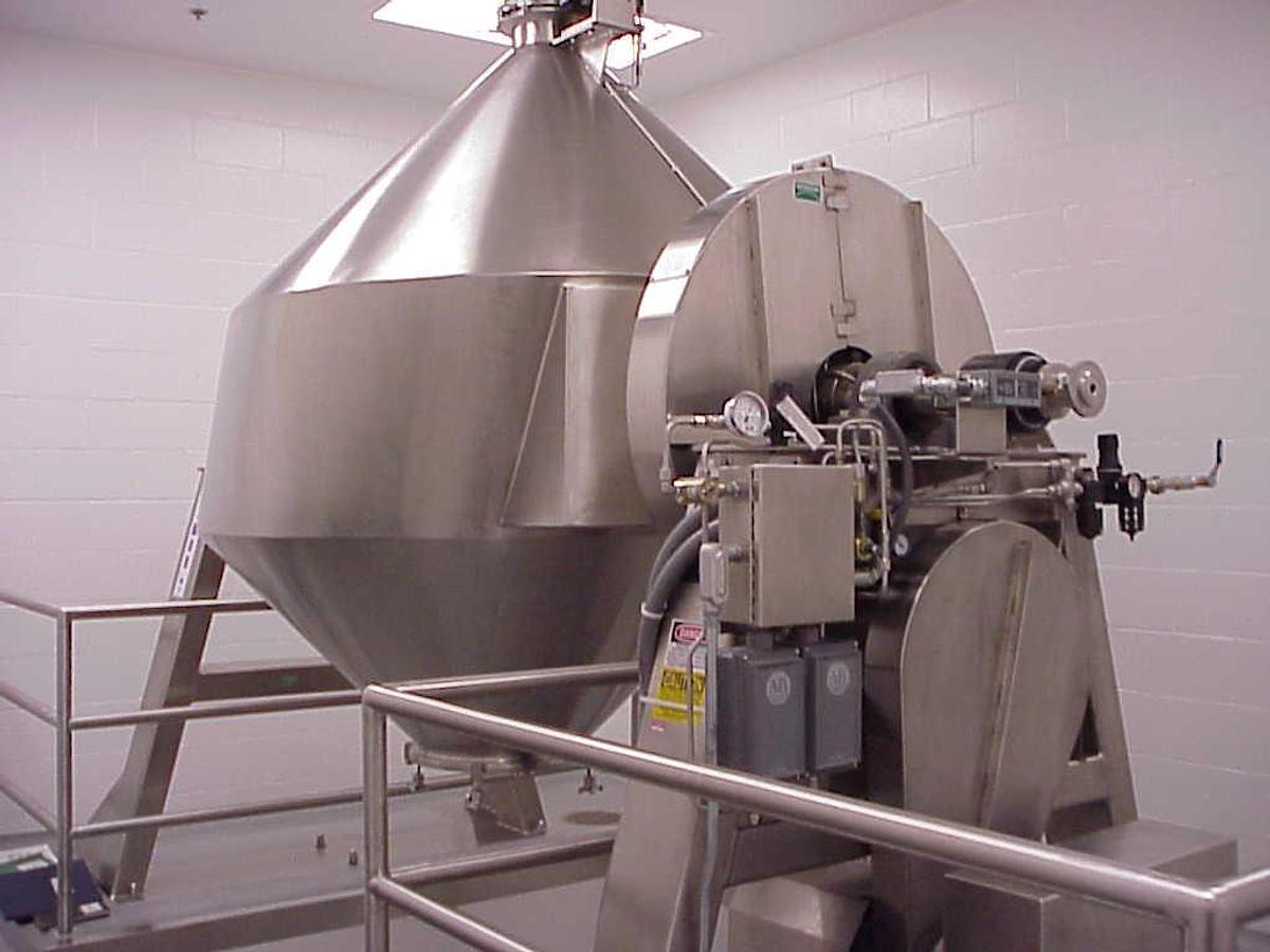 Used Gemco 50 Cu. Ft. Ss Slant Cone Blender, Pharmaceutical Grade