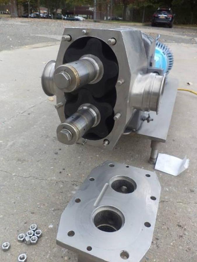 Used APV 4 In. X 4 In. Stainless Steel Positive Displacement Pump, 7.5 HP