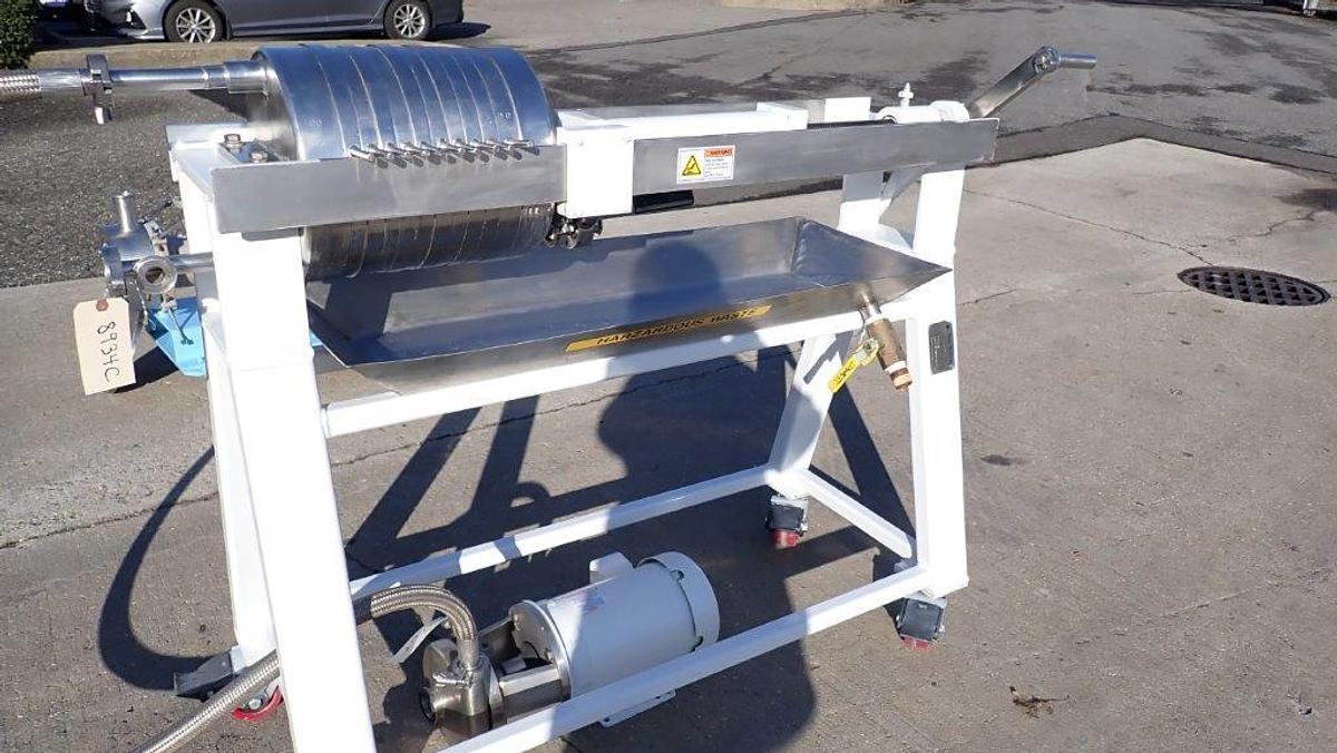 Used Star 12 In. Diameter SS Filter Press, with Pump